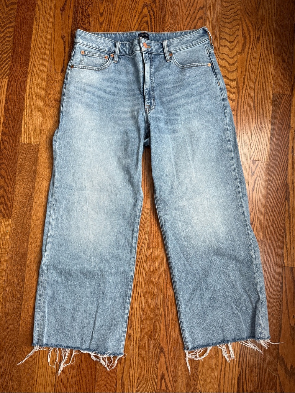 J. Crew Light Wash CURVY Wide-Leg Crop Jeans